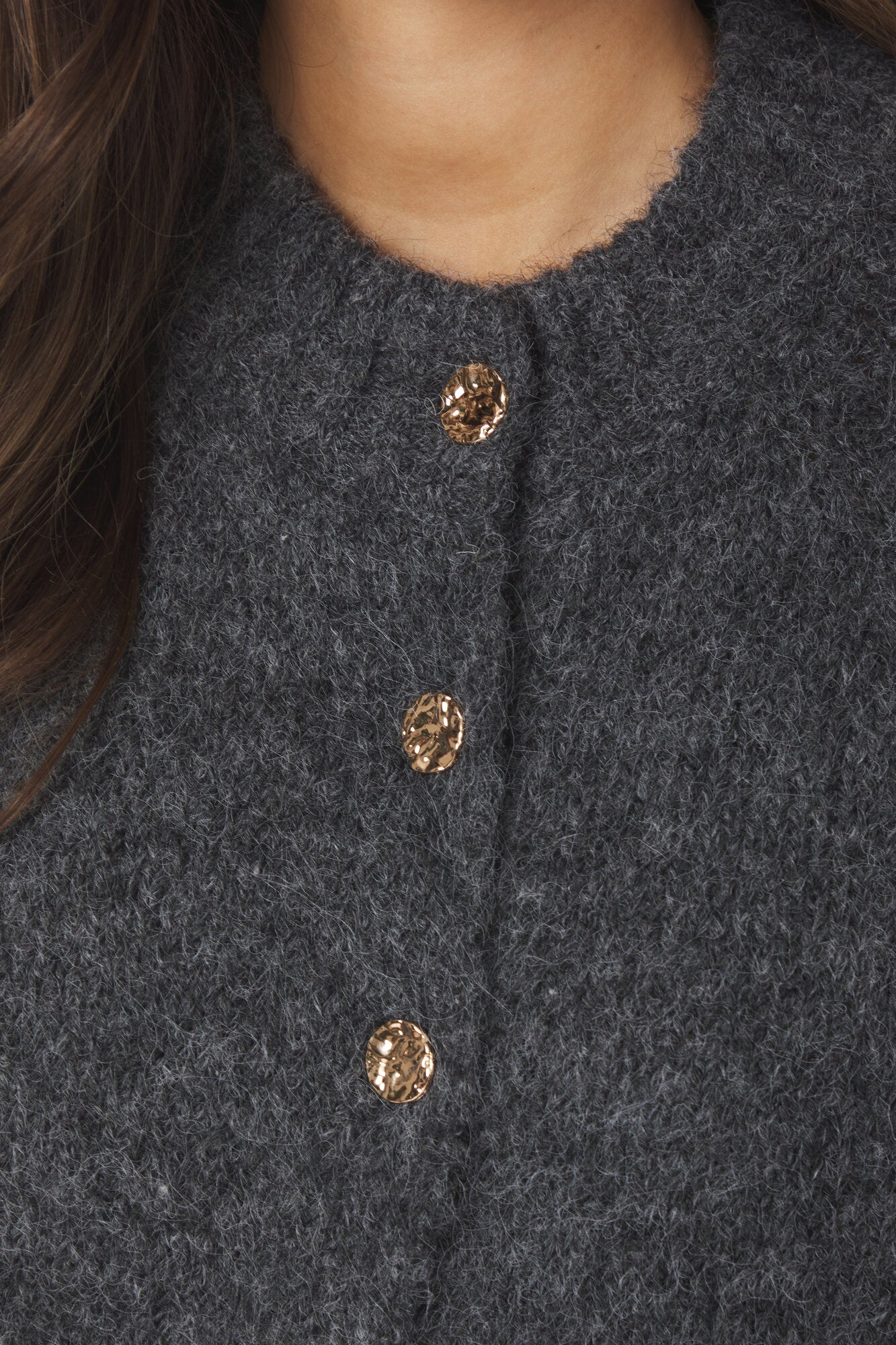 Benuta Fluffy cardigan - Antracit Melange